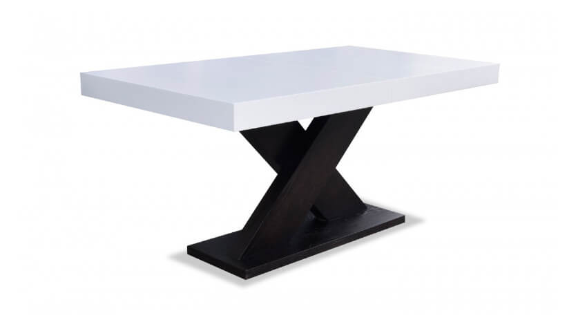 stół nowoczesny w kolorze biało-czarnym